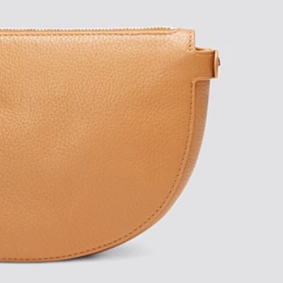 Draper James Camel Wristlet Handbag Leather Half Moon Clutch Tan NWT - Picture 7 of 7